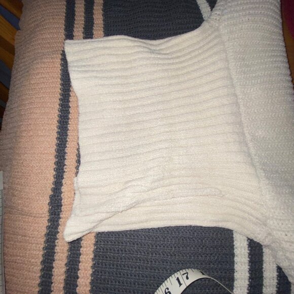 Soft Striped Cowl Neck Sweater Takara Puff Sleeve Large Acrylic & Polyester - Picture 9 of 13